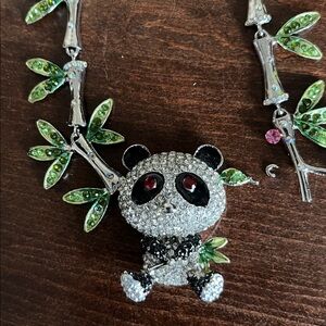 3/$25 or $10 New Broken Panda Pendant Necklace